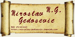 Miroslav Gedošević vizit kartica